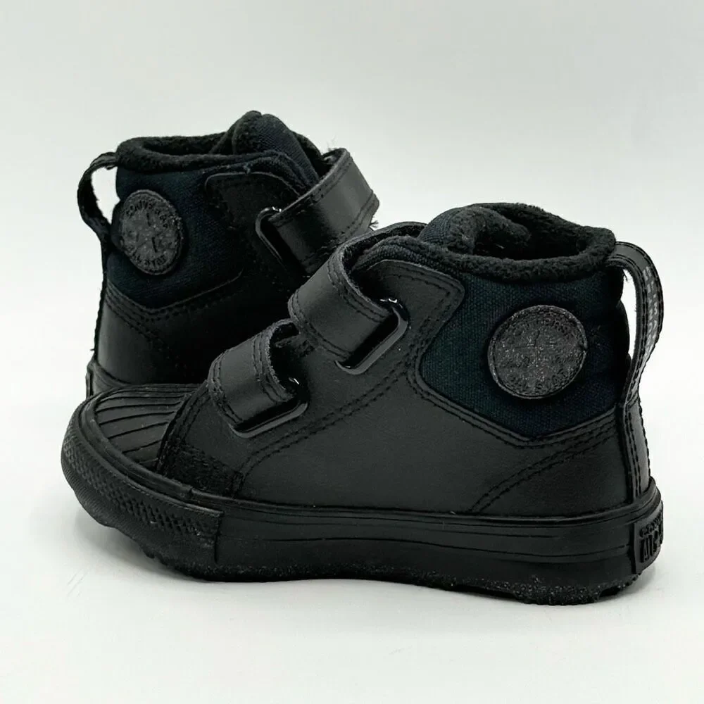 Converse All Star Leather Black Berkshire Boot Easy On NWOB - Toddler US 7